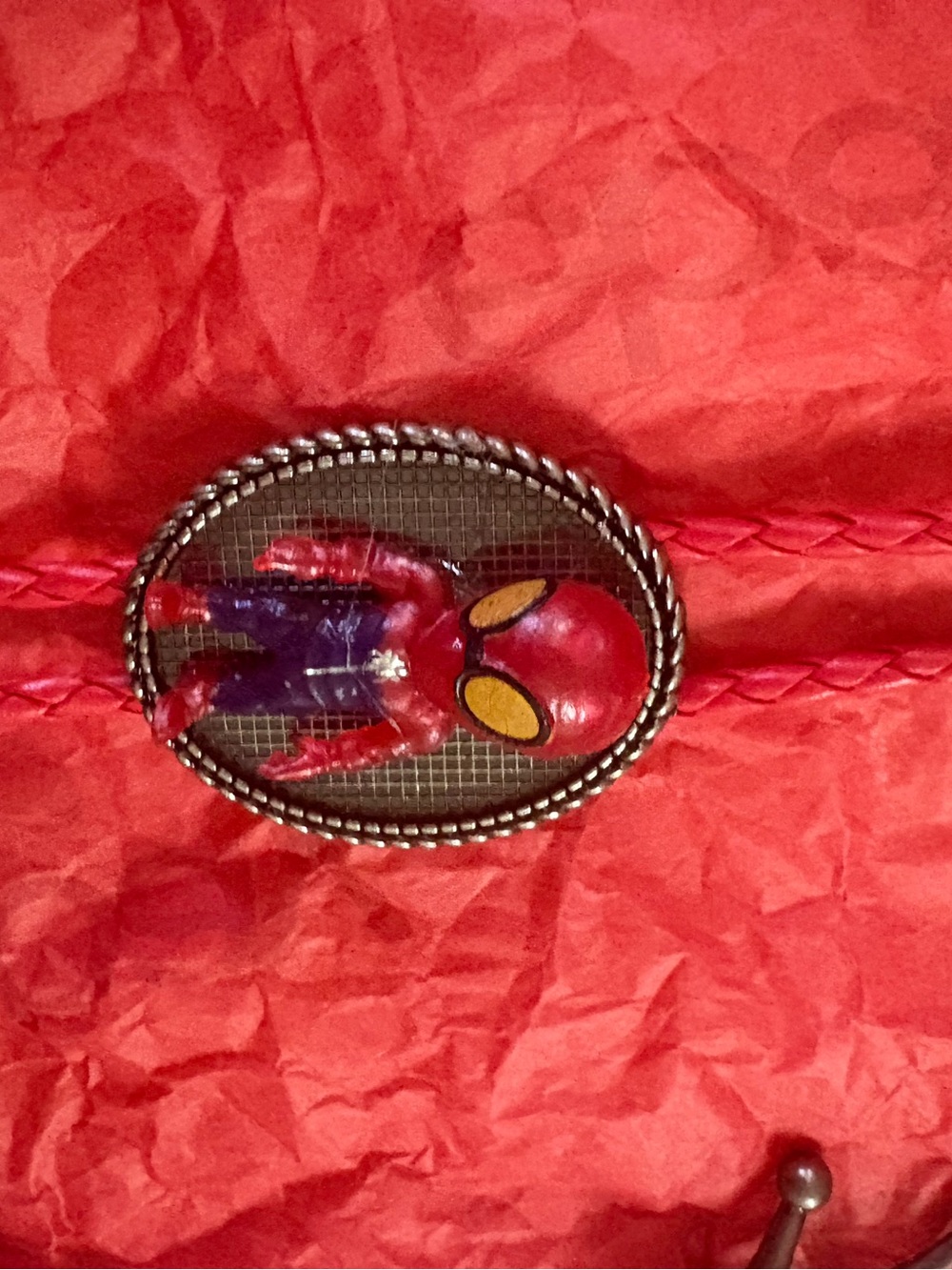 Red Spider-Man Inspired Resin Pendant Necklace - Women's Jewelry